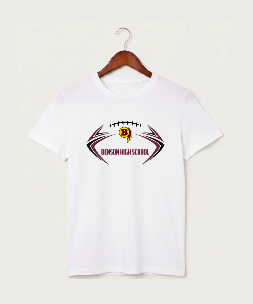 Benson High School Football (Boys) - White T-Shirt - Full Front