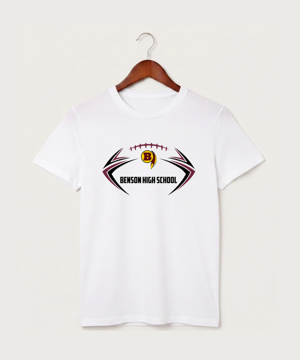 Benson High School Football (Boys) - White T-Shirt - Full Front