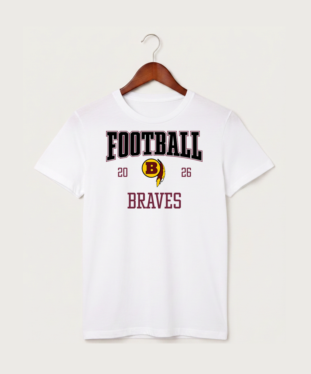Benson High School Football (Boys) - White T-Shirt - Full Front