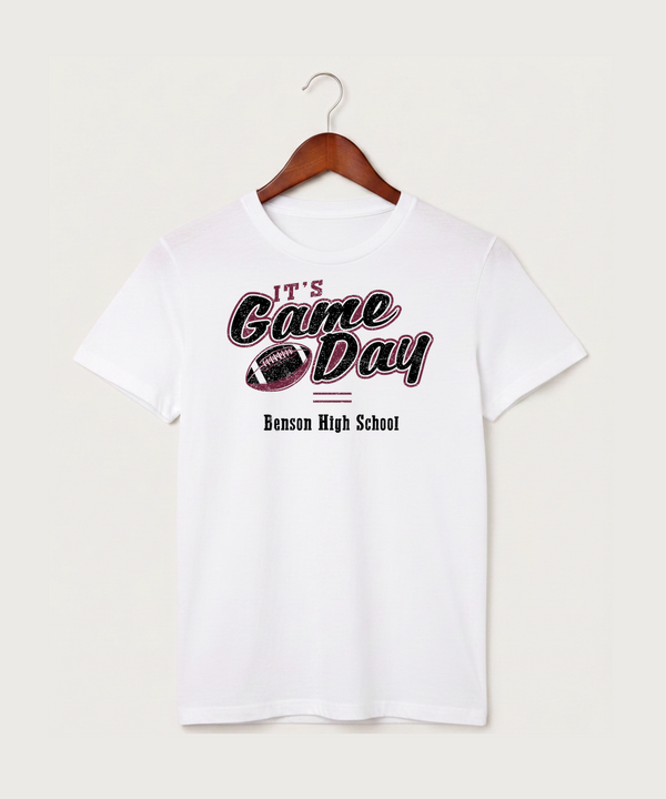 Benson High School Football (Boys) - White T-Shirt - Full Front
