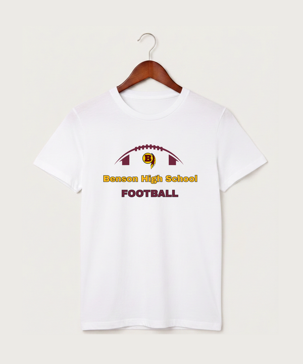 Benson High School Football (Boys) - White T-Shirt - Full Front