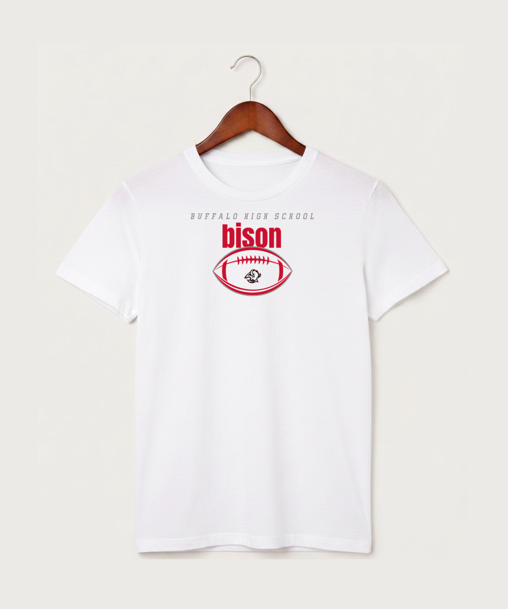 Buffalo High School Football (Boys) - White T-Shirt - Full Front