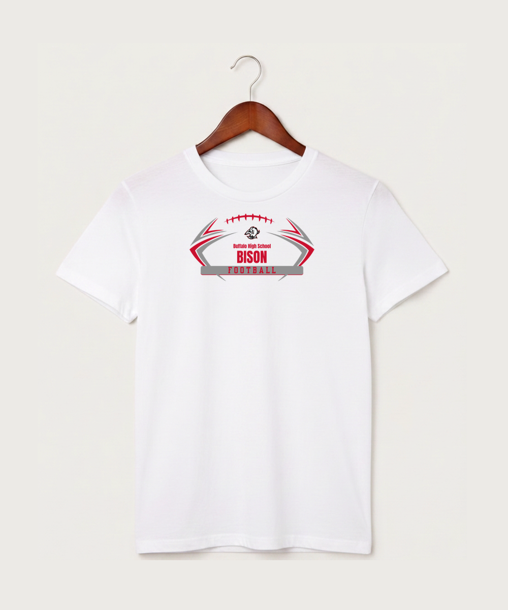 Buffalo High School Football (Boys) - White T-Shirt - Full Front