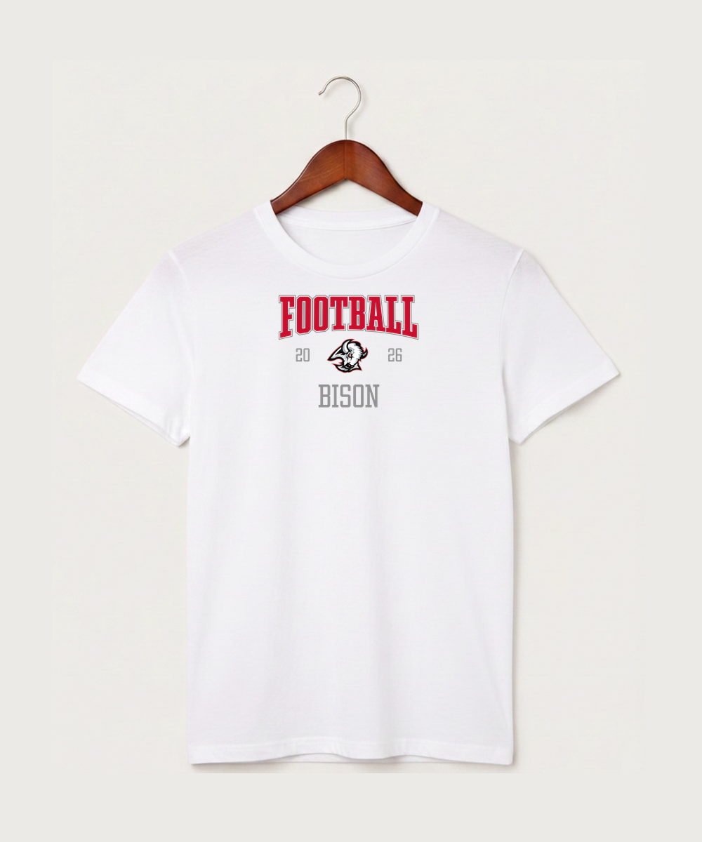 Buffalo High School Football (Boys) - White T-Shirt - Full Front