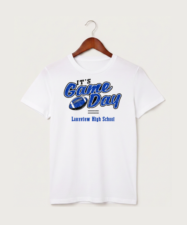 Lakeview High School Football (Boys) - White T-Shirt - Full Front