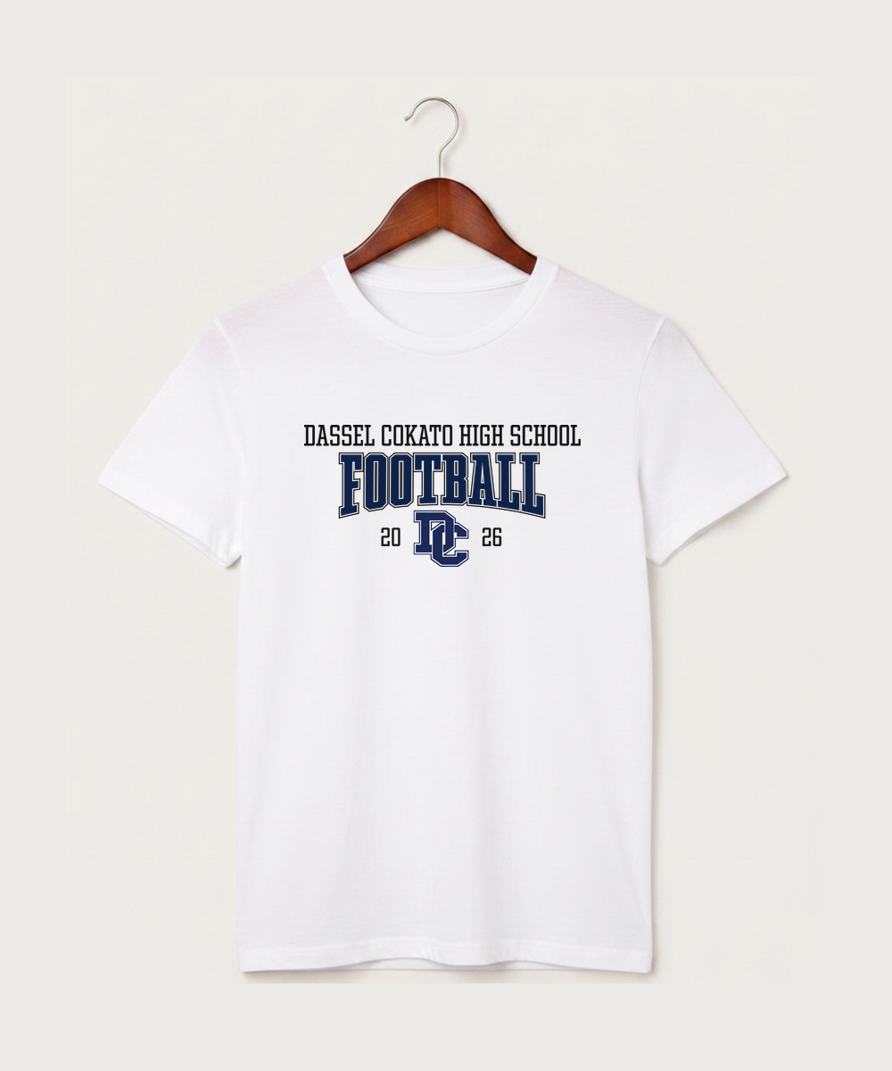 Dassel Cokato High School Football (Boys) - White T-Shirt - Full Front