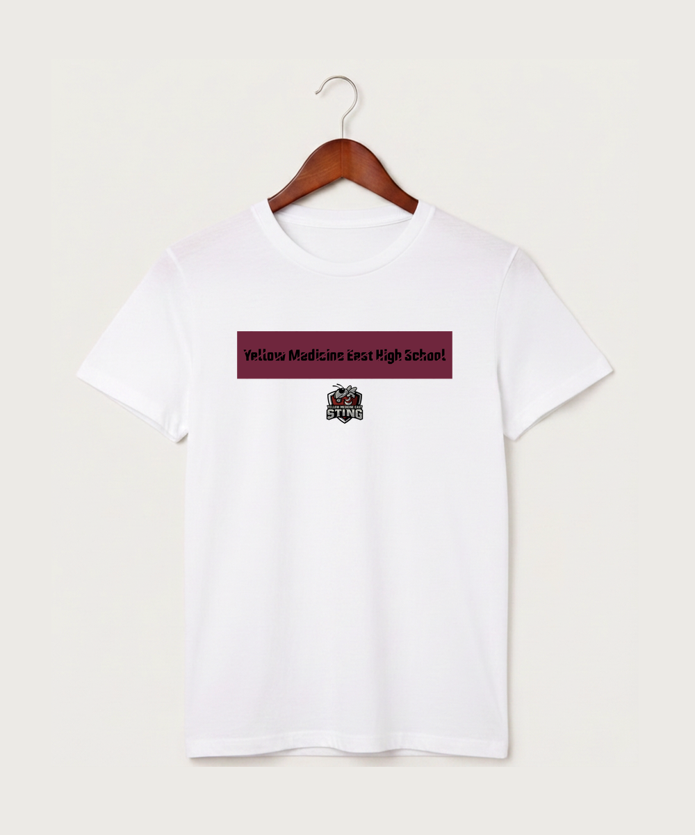Yellow Medicine East High School Athletics - White T-Shirt - Full Front