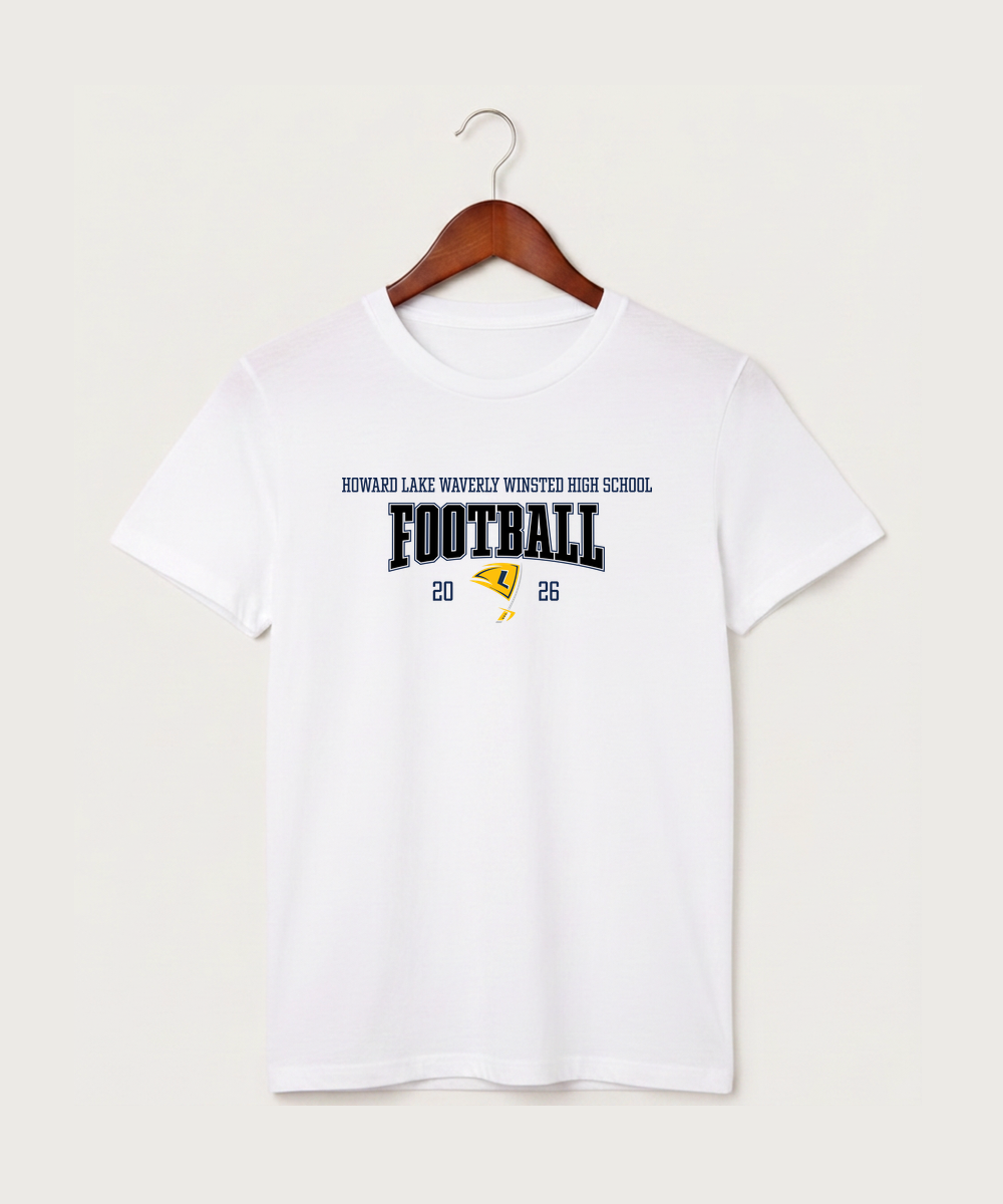 Howard Lake Waverly Winsted High School Football (Boys) - White T-Shirt - Full Front