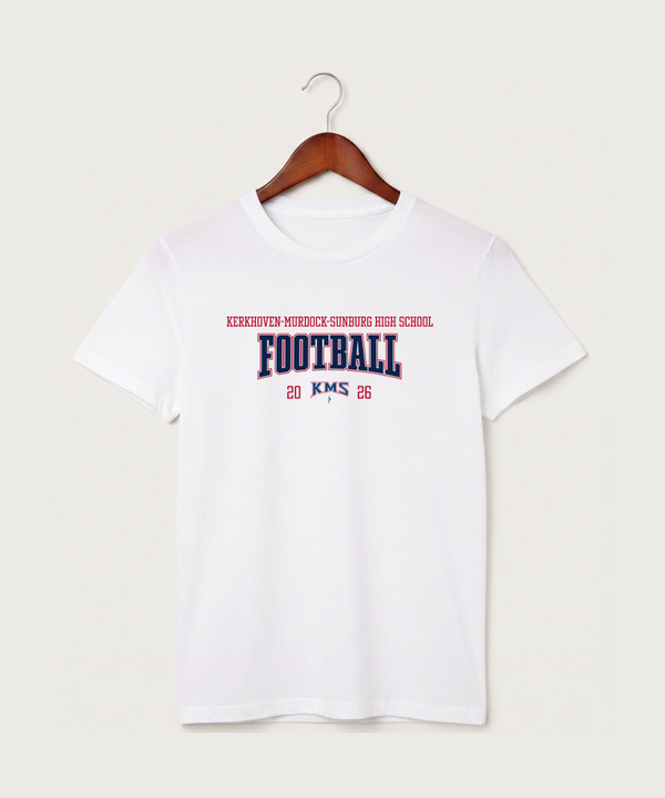 Kerkhoven-Murdock-Sunburg High School Football (Boys) - White T-Shirt - Full Front
