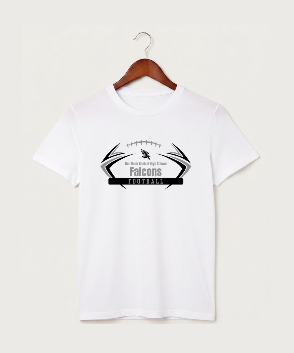 Red Rock Central High School Football (Boys) - White T-Shirt - Full Front