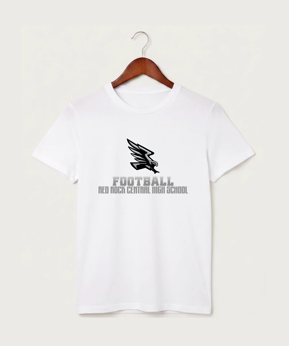 Red Rock Central High School Football (Boys) - White T-Shirt - Full Front