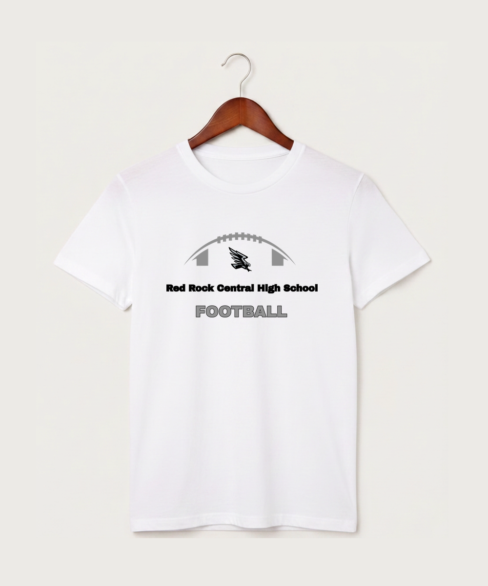 Red Rock Central High School Football (Boys) - White T-Shirt - Full Front