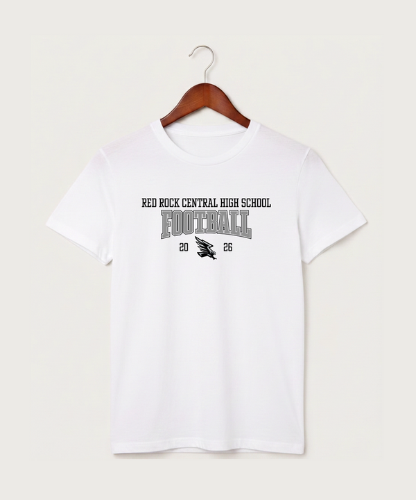 Red Rock Central High School Football (Boys) - White T-Shirt - Full Front
