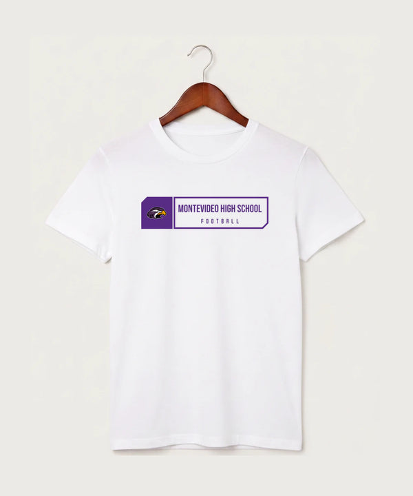 Montevideo High School Football (Boys) - White T-Shirt - Full Front