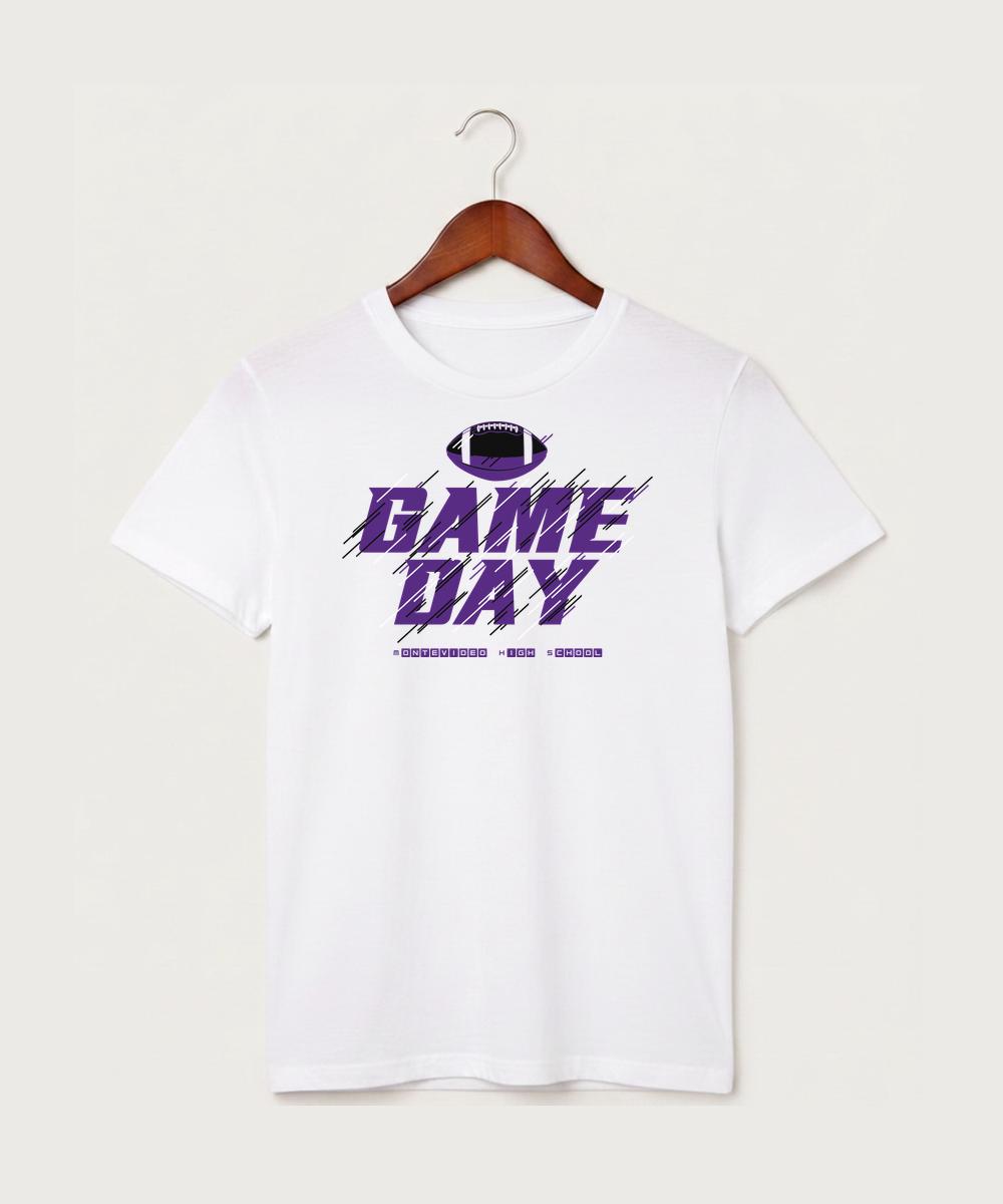 Montevideo High School Football (Boys) - White T-Shirt - Full Front