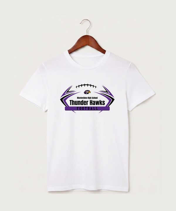 Montevideo High School Football (Boys) - White T-Shirt - Full Front