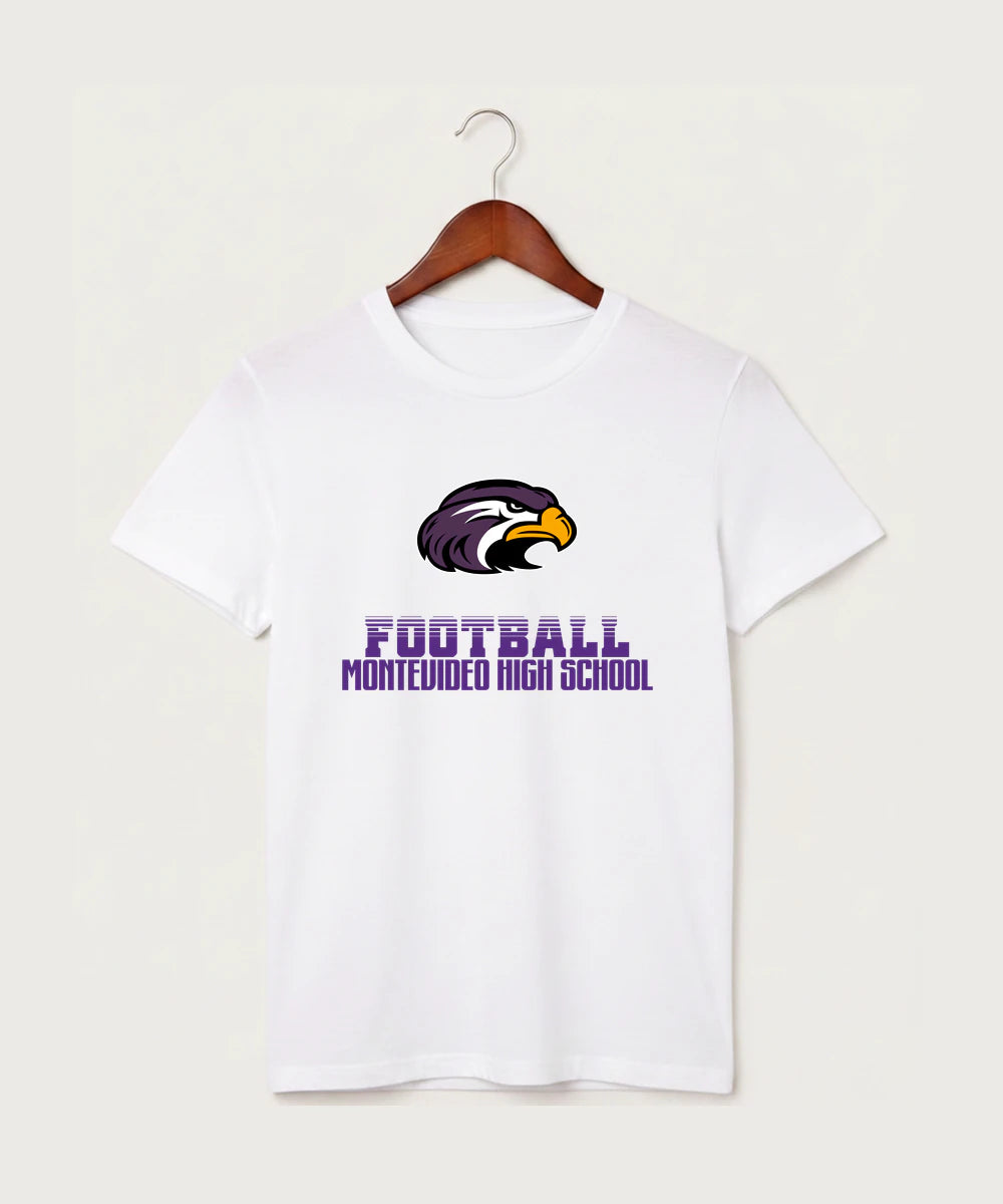 Montevideo High School Football (Boys) - White T-Shirt - Full Front