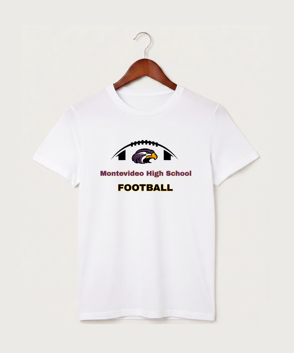 Montevideo High School Football (Boys) - White T-Shirt - Full Front