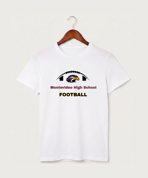 Montevideo High School Football (Boys) - White T-Shirt - Full Front