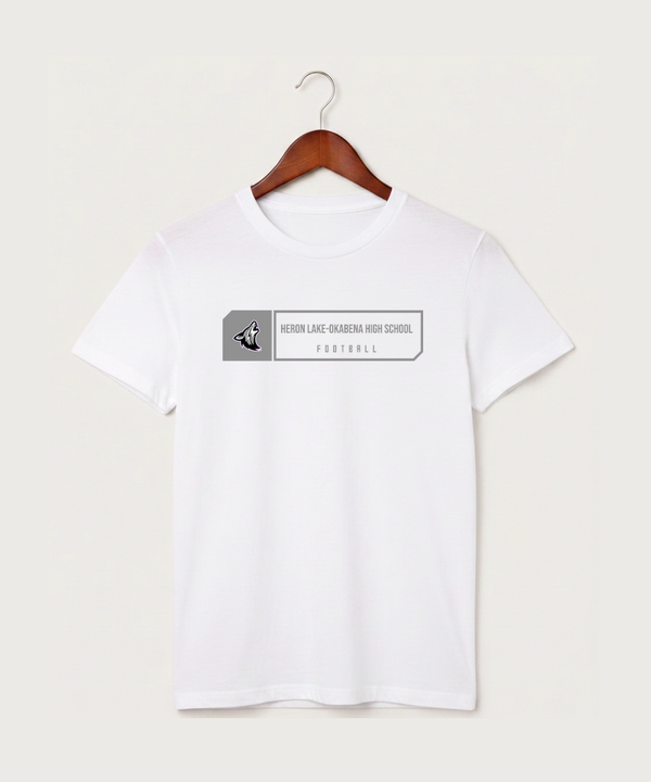 Heron Lake-Okabena High School Football (Boys) - White T-Shirt - Full Front