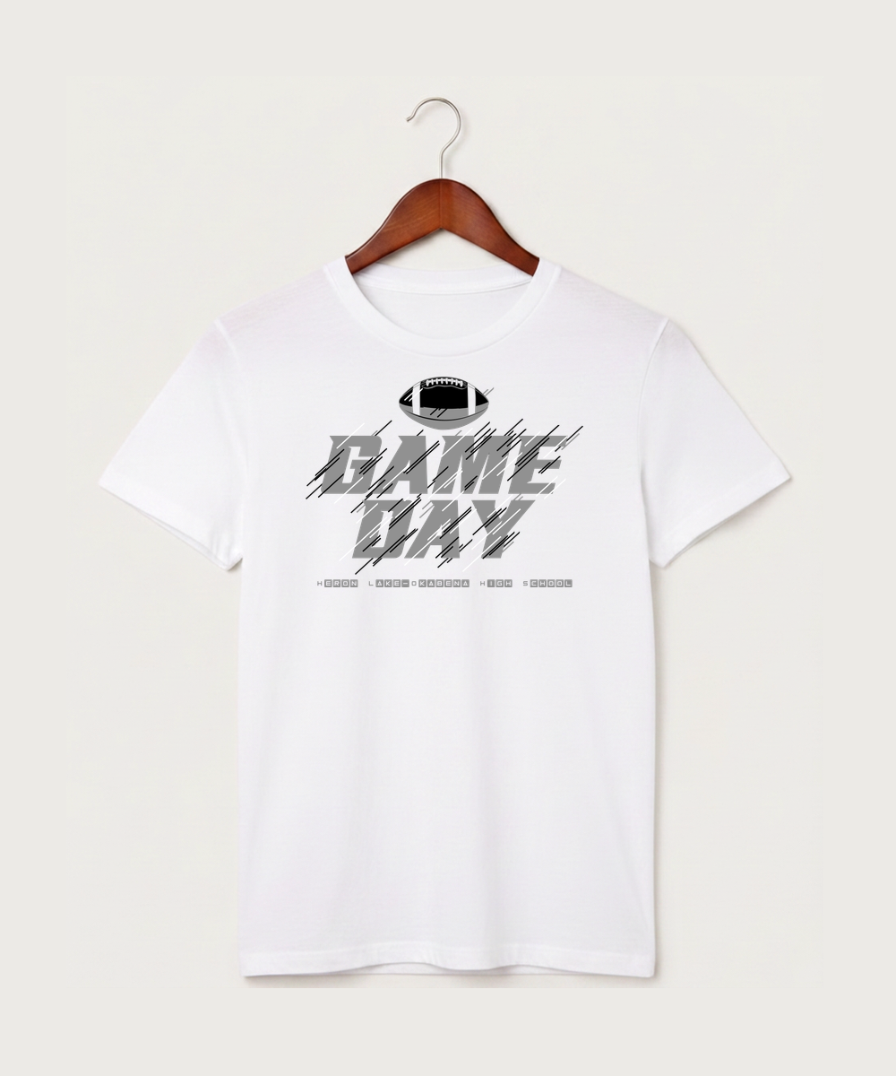 Heron Lake-Okabena High School Football (Boys) - White T-Shirt - Full Front