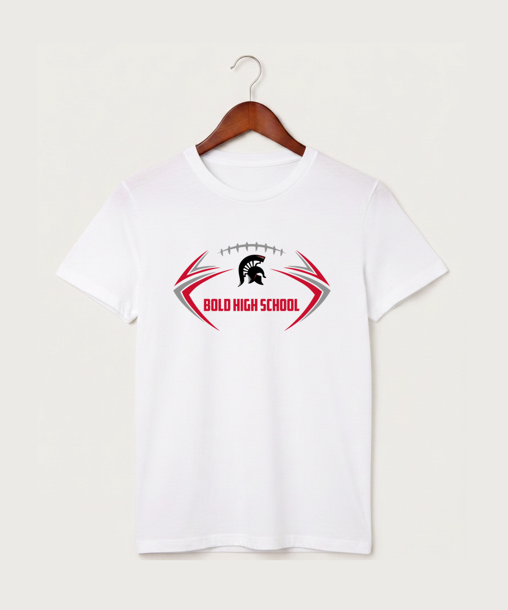 Bold High School Football (Boys) - White T-Shirt - Full Front