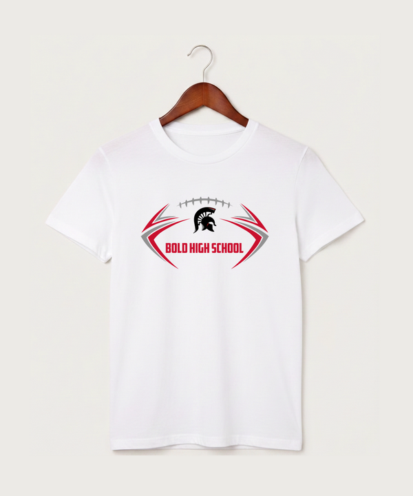 Bold High School Football (Boys) - White T-Shirt - Full Front