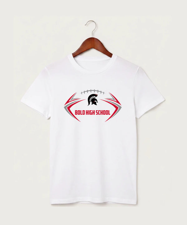 Bold High School Football (Boys) - White T-Shirt - Full Front