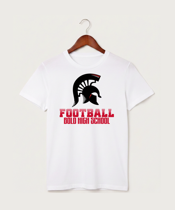 Bold High School Football (Boys) - White T-Shirt - Full Front