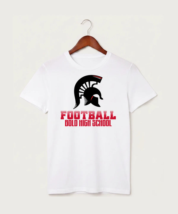 Bold High School Football (Boys) - White T-Shirt - Full Front