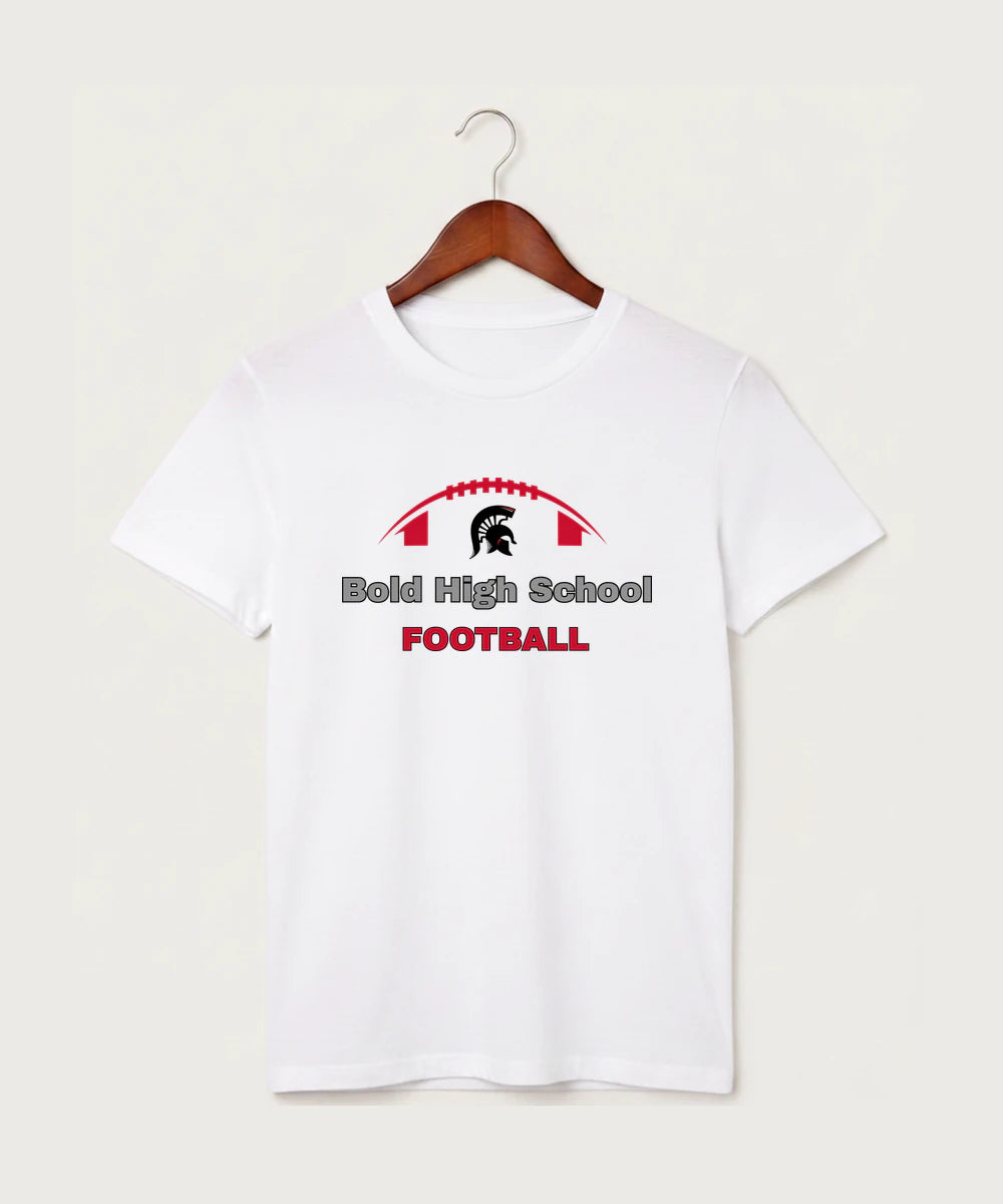 Bold High School Football (Boys) - White T-Shirt - Full Front