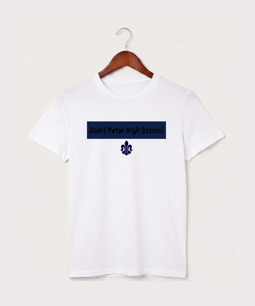 Saint Peter High School Athletics - White T-Shirt - Full Front