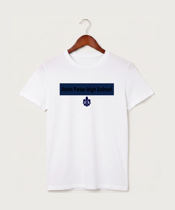 Saint Peter High School Athletics - White T-Shirt - Full Front
