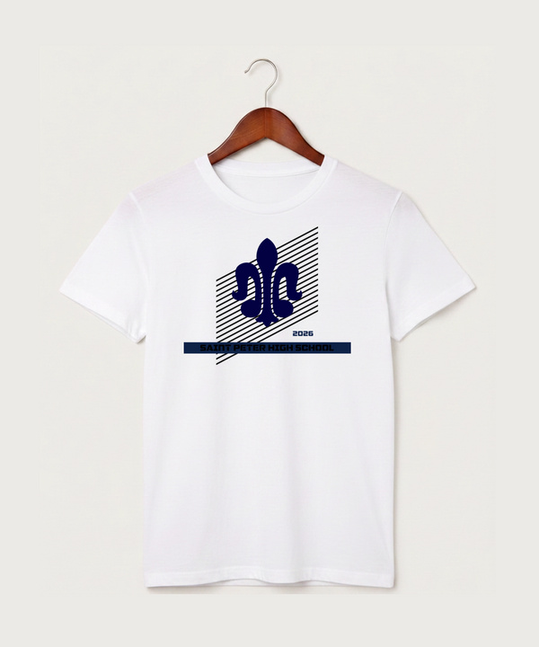 Saint Peter High School Athletics - White T-Shirt - Full Front