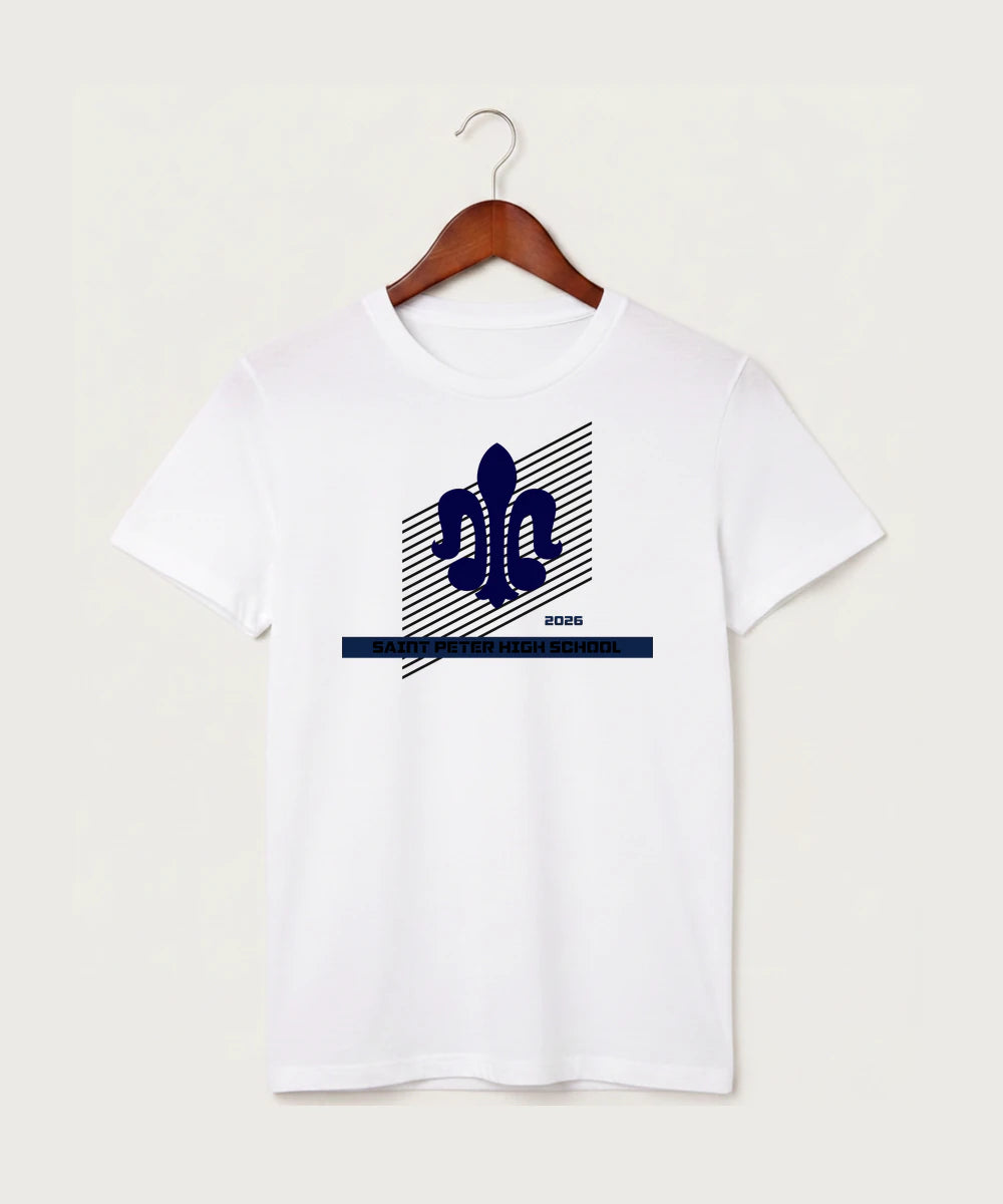 Saint Peter High School Athletics - White T-Shirt - Full Front