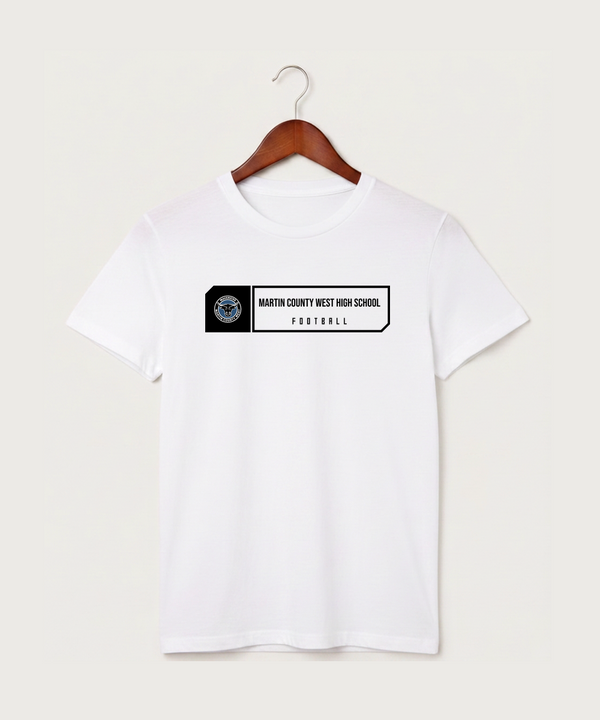 Martin County West High School Football (Boys) - White T-Shirt - Full Front