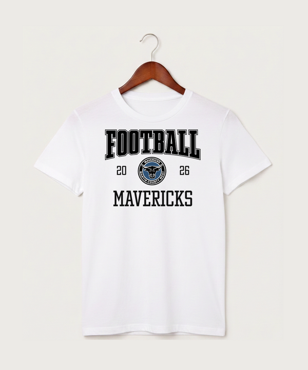 Martin County West High School Football (Boys) - White T-Shirt - Full Front