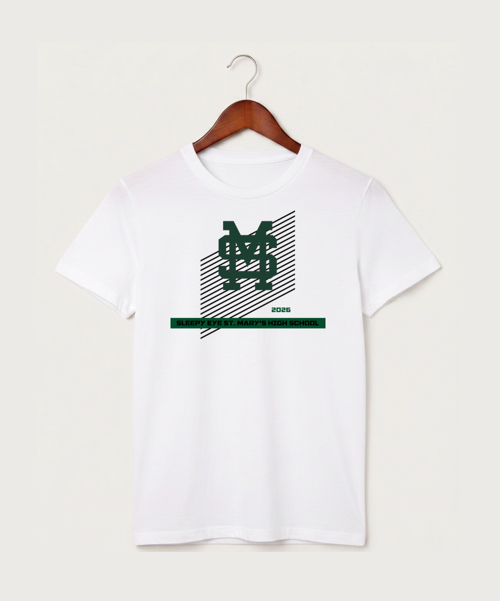 Sleepy Eye St. Mary's High School Athletics - White T-Shirt - Full Front