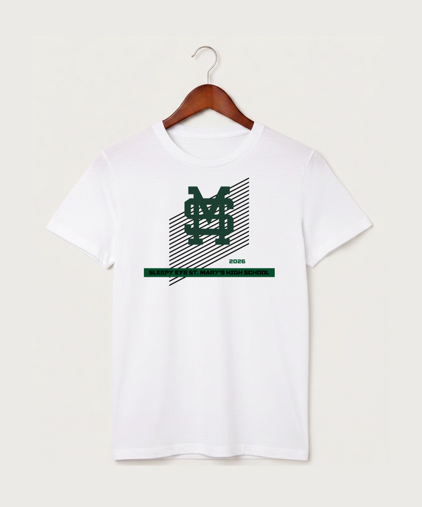 Sleepy Eye St. Mary's High School Athletics - White T-Shirt - Full Front