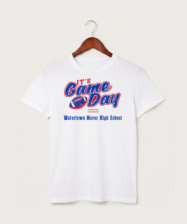 Watertown Mayer High School Football (Boys) - White T-Shirt - Full Front