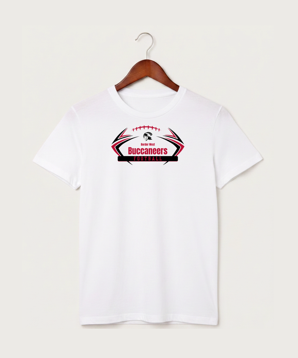 Border West Football (Boys) - White T-Shirt - Full Front