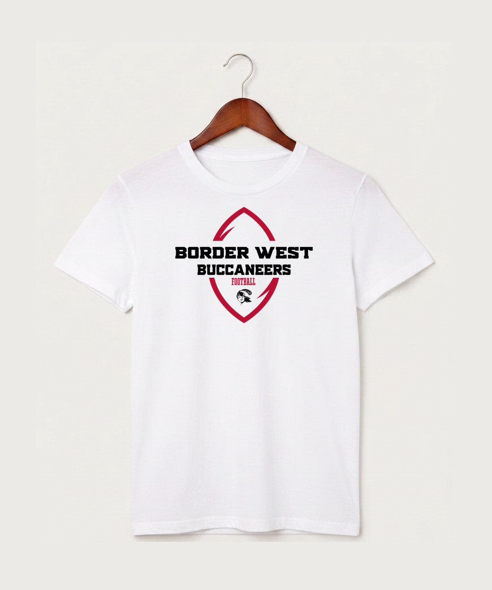 Border West Football (Boys) - White T-Shirt - Full Front