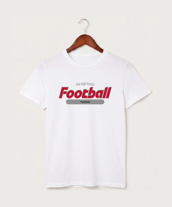 Gfw High School Football (Boys) - White T-Shirt - Full Front