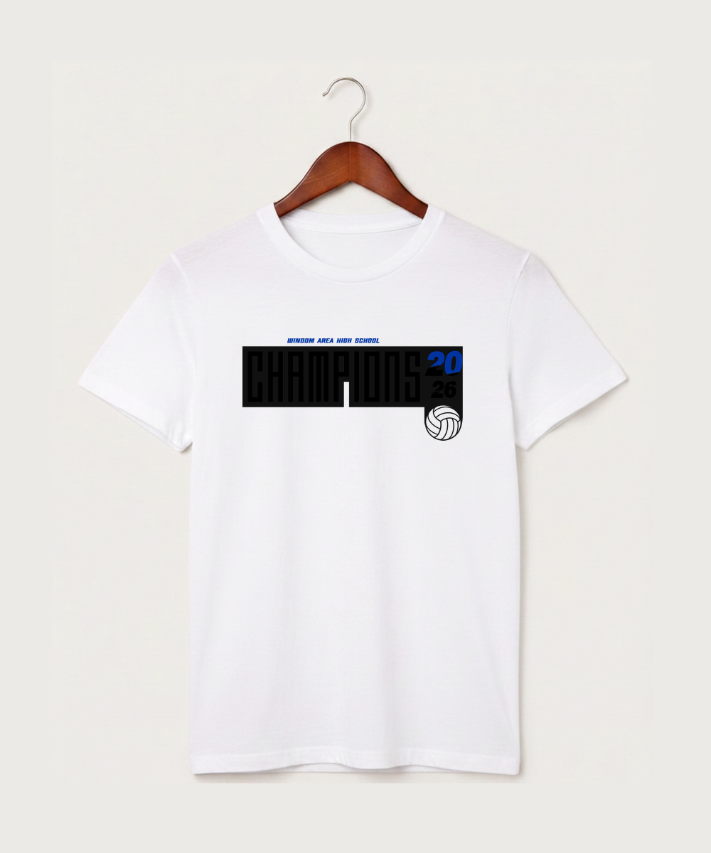 Windom Area High School Volleyball (Girls) - White T-Shirt - Full Front