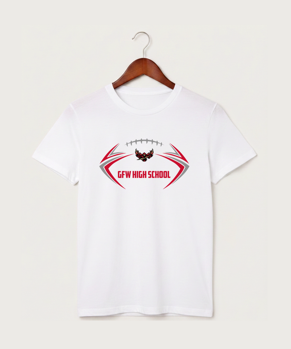 Gfw High School Football (Boys) - White T-Shirt - Full Front