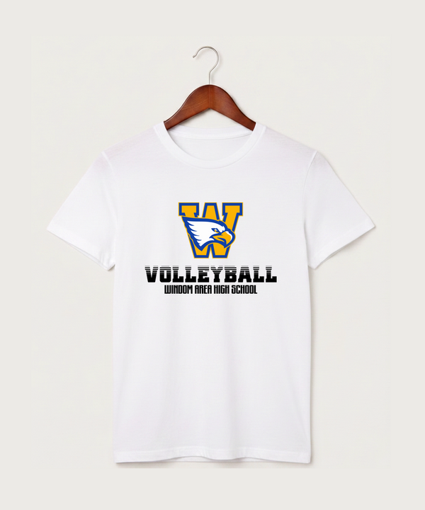 Windom Area High School Volleyball (Girls) - White T-Shirt - Full Front