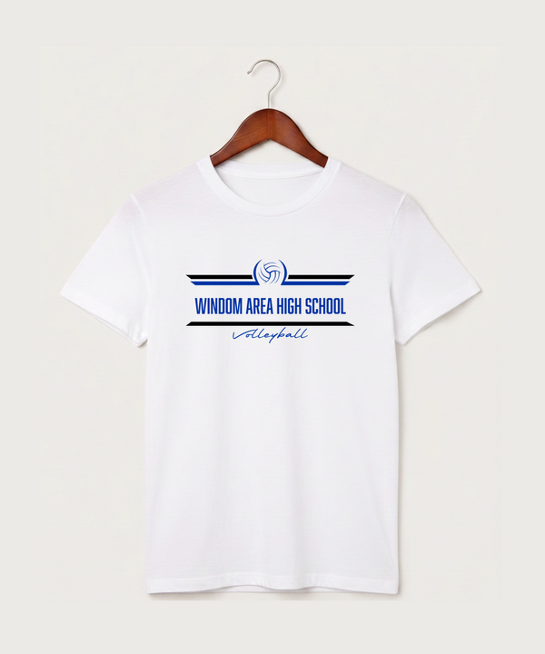 Windom Area High School Volleyball (Girls) - White T-Shirt - Full Front