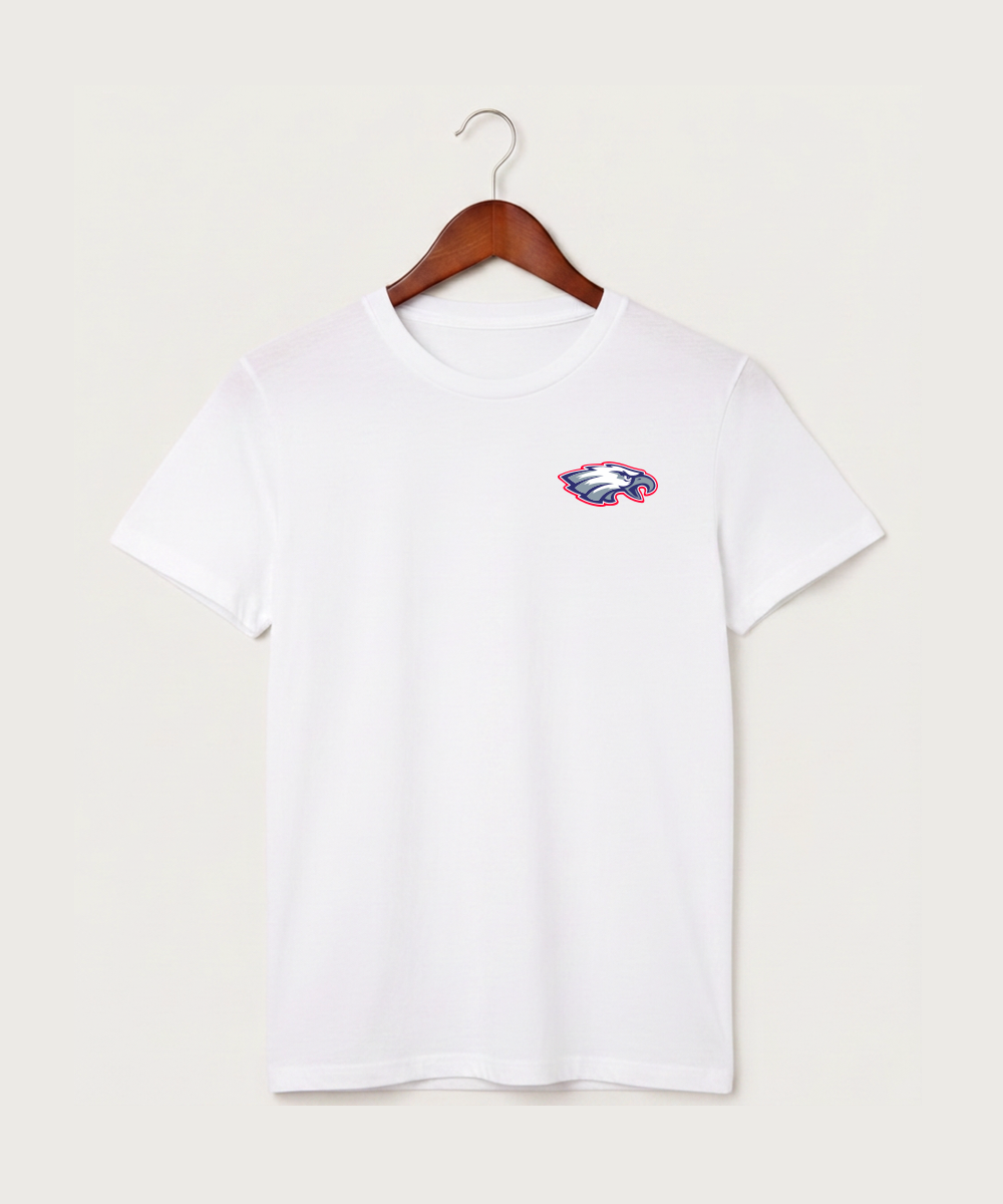 Pequot Lakes High School Football (Boys) - White T-Shirt - Left Chest