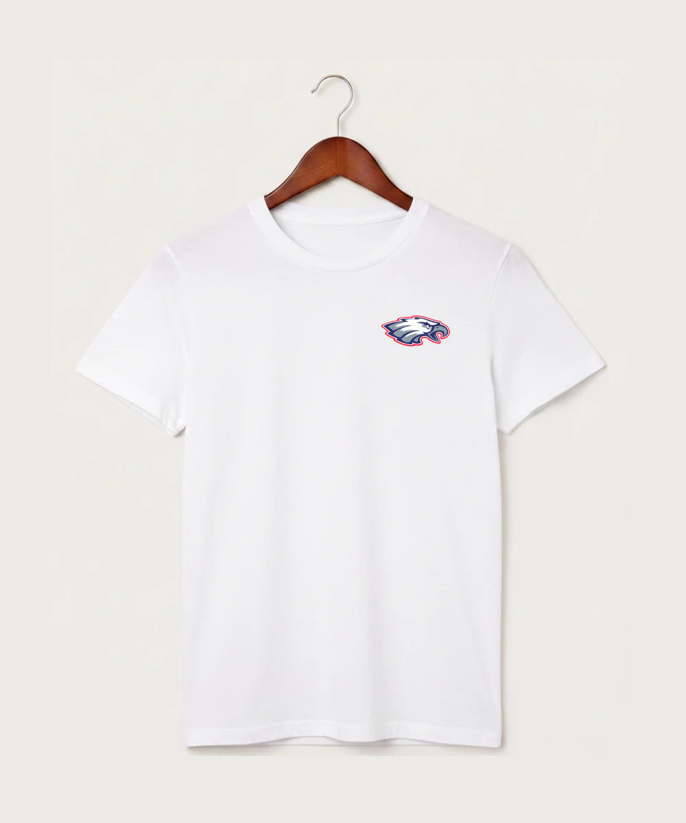 Pequot Lakes High School Football (Boys) - White T-Shirt - Left Chest