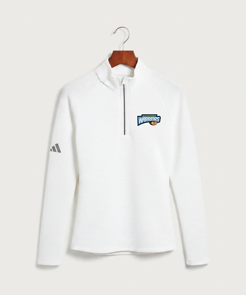 Macktown Warriors Football (Boys) - White Quarter Zip - Left Chest
